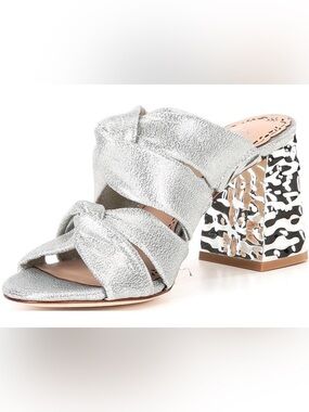 Muse by Marchesa, the Iris Knotted Metallic Dress Slide Sandals